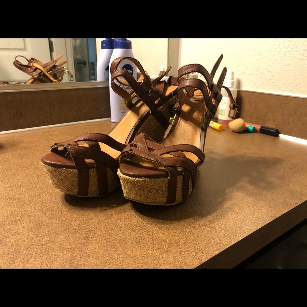 Brown Espadrille Wedges